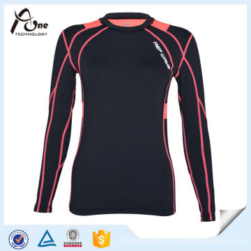 Dacron Elastane manga larga camiseta mujer Fitness desgaste